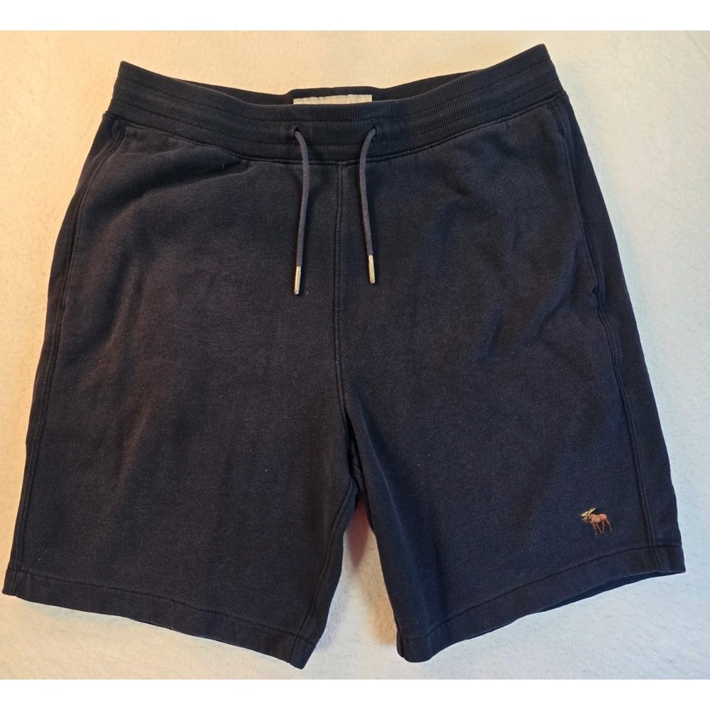 Abercrombie & Fitch Men's Medium Sweat Shorts Soft A&F Fleece Moose Logo Black